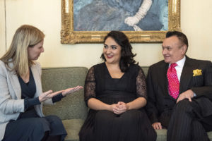 Lindemann Young Artist Development Program Executive Director, Sophie Joyce with the 2020 HBF prize winner Yunuet Laguna, and Foundation Chairman Dr. Gaston Ormazabal.