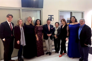 Alexander Schuck, Executive Director of the Lindemann Young Artist Development Program Sophie Joyce, soprano Jessica Faselt (LYDP), 2020 HBF prize winner Yunuet Laguna, Foundation Chairman Dr. Gaston Ormazabal, NJ Symphony Maestro Xian Zhang, mezzosoprano Valentina Pluzhnikova (LYDP), 2019 HBF prize winner Gabriella Reyes, and stage director Edward Berkeley.