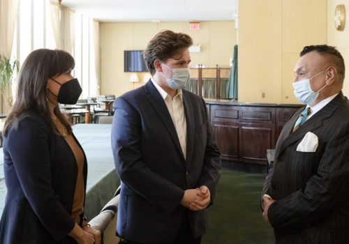 Executive Director Lindemann Young Artist Development Program & Laffont Competition Melissa Wegner, 2022 HBF prize winner Jonah Hoskins, and foundation Chairman Dr. Gaston Ormazabal